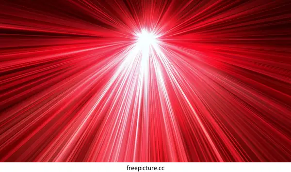 Abstract Red Light Rays Radiating