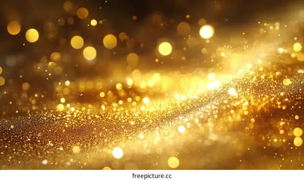 Golden Glitter Background with Bokeh Effect