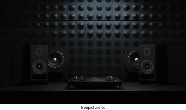 Dark Studio Music Setup Illustration