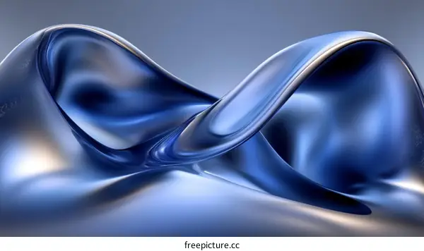 Abstract Blue Liquid Flow Design