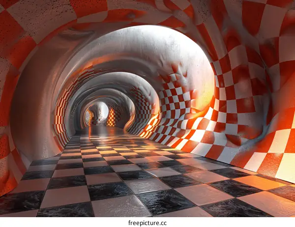 Red and White Checkered Tunnel
