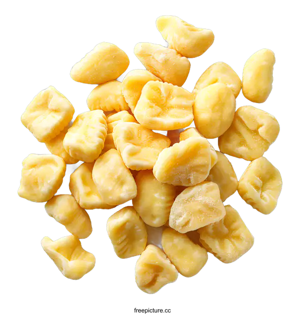 [Transparent Background PNG]Uncooked Gnocchi Pasta on White Background