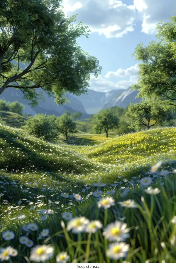 Mesmerizing Harmony: Valley's Embrace in Nature's Canvas