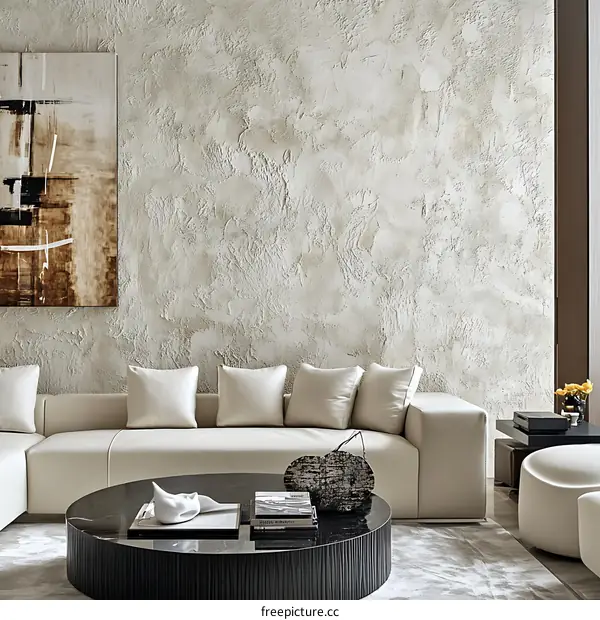 Modern Beige Living Room Interior Design