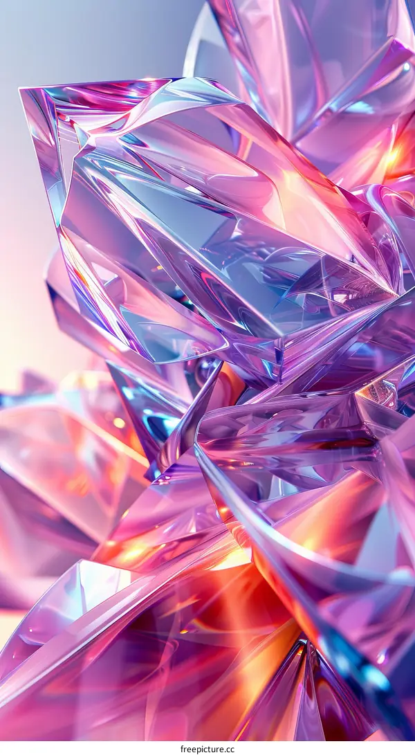 Colorful 3D rendering of crystal structures