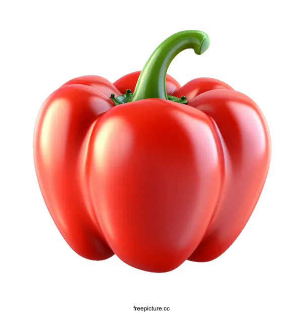 [Transparent Background PNG]Red Bell Pepper Illustration Isolated on White Background
