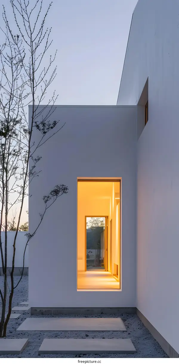 Minimalist White House With Square Window