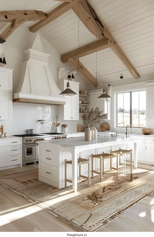 Modern Farmhouse Kitchen with Vaulted Ceilings