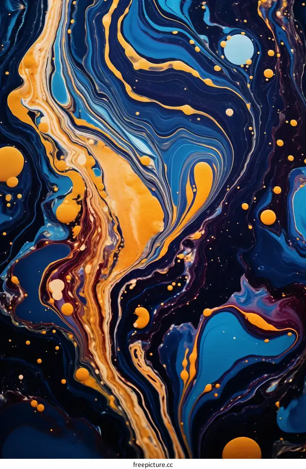 Blue and orange abstract painting