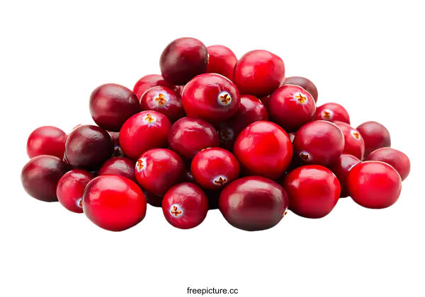 [Transparent Background PNG]Close up Pile of Fresh Cranberries