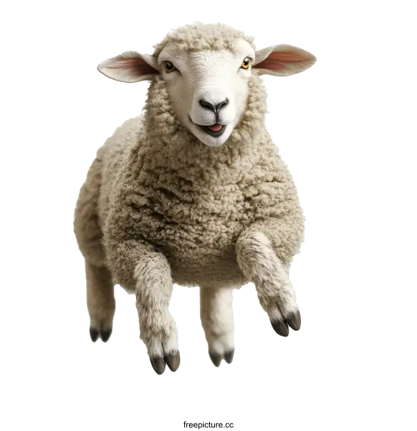 [Transparent Background PNG]Funny Jumping Sheep Illustration