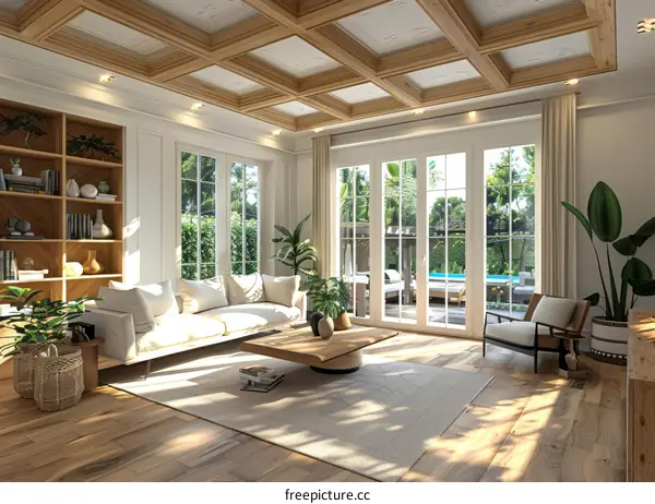 Bright and Airy Living Room With High Ceilings