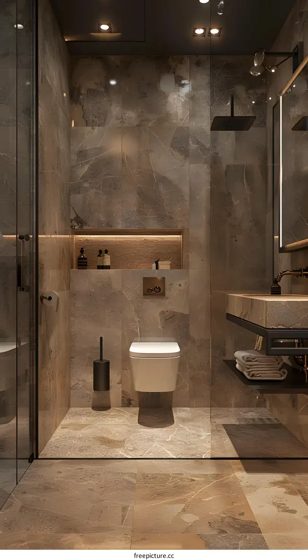 Modern and minimalist bathroom