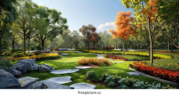 Vivid Parkland Landscape