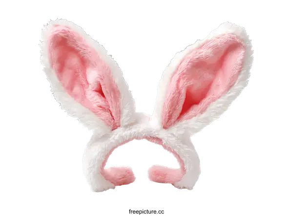 [Transparent Background PNG]Cute Pink and White Rabbit Ears Headband