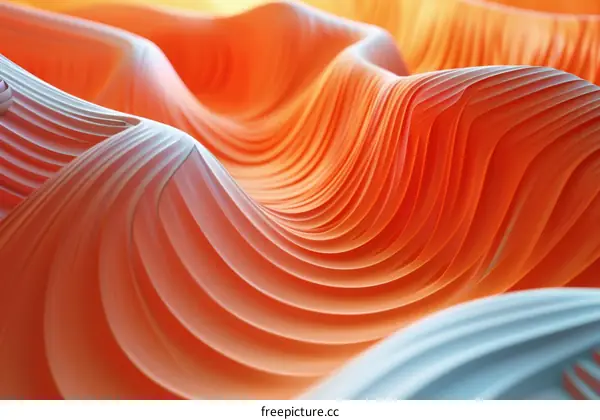 Abstract Orange and White Waves Background