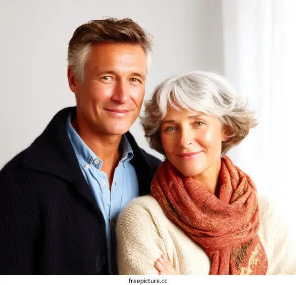 Happy Couple Portrait Aged Adults