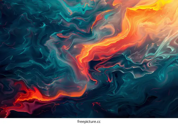 Molten Lava Flow: A Volcanic Eruption