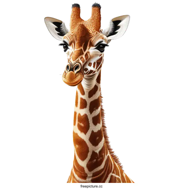 [Transparent Background PNG]Giraffe Portrait Illustration