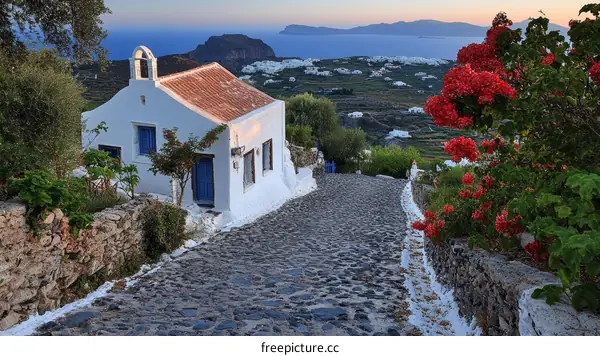 Greek Village Church Scenic Pathway