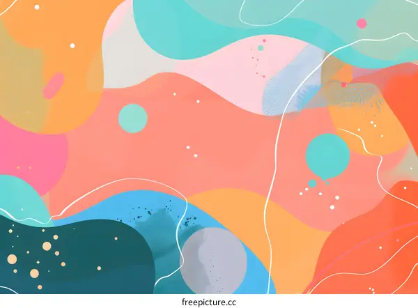 Abstract Background With Colorful Shapes and Dots