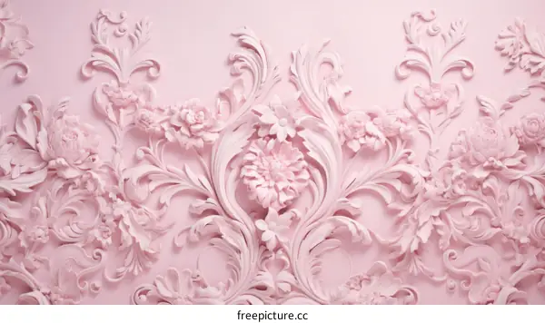 Pink floral 3D wall sculpture