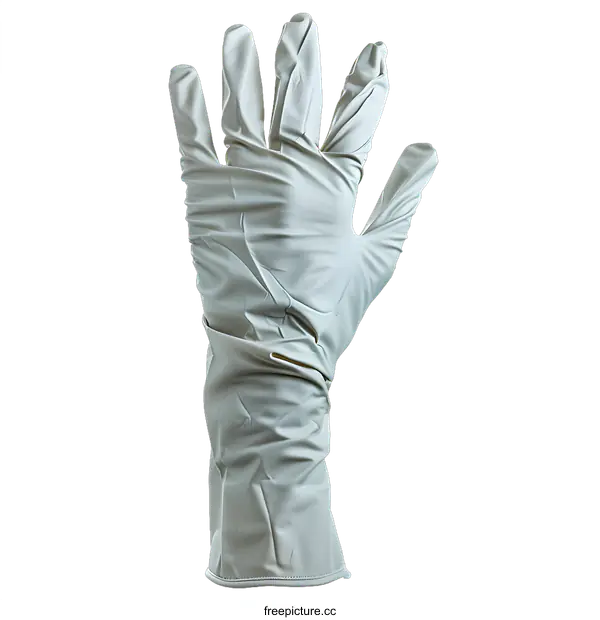 [Transparent Background PNG]White Latex Gloves Isolated on White Background