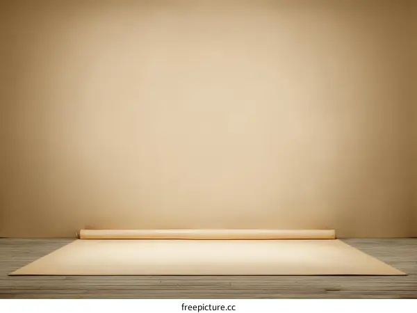 Empty Studio Background with Roll of Paper