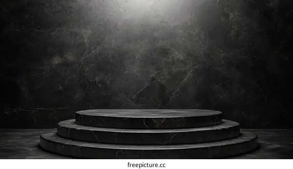 Dark Marble Platform Stage Display Illustration