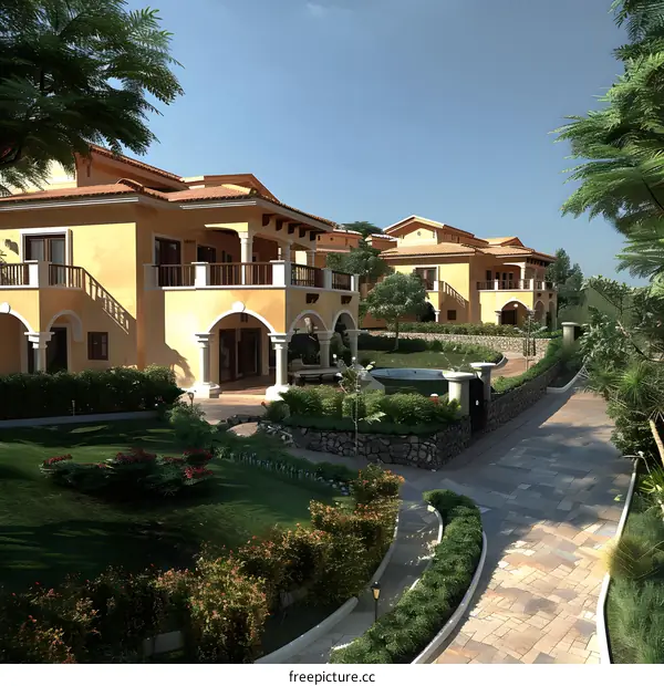 Luxury Villa with Balconies and Gardens