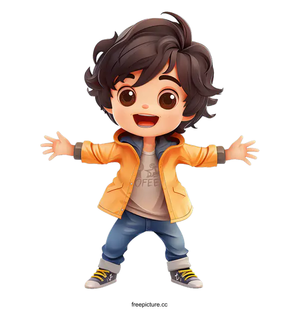 [Transparent Background PNG]cute boy with open arms