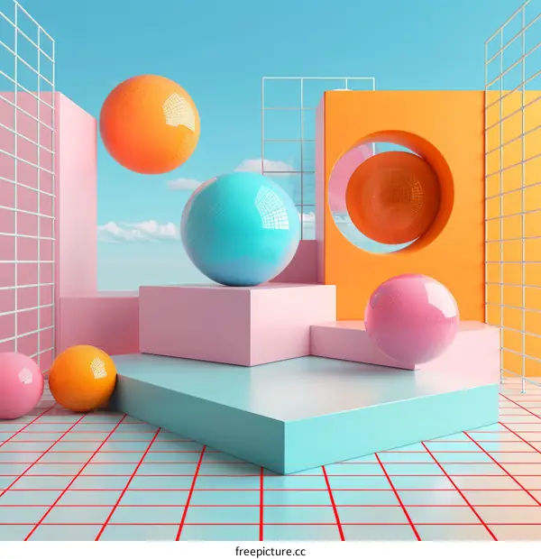 Pastel Geometric Shapes and Objects