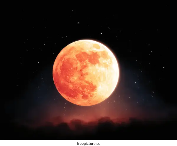 Blood Moon in the Night Sky