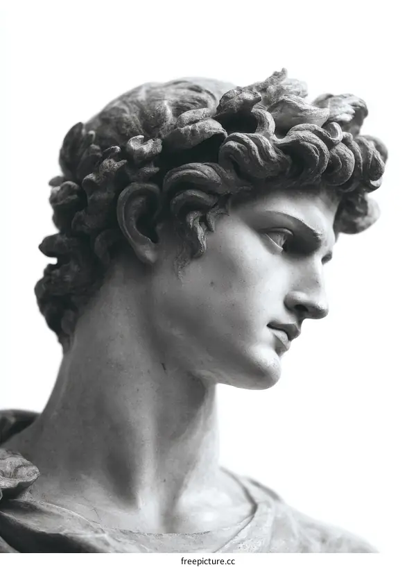 Close up of a classic sculpture head