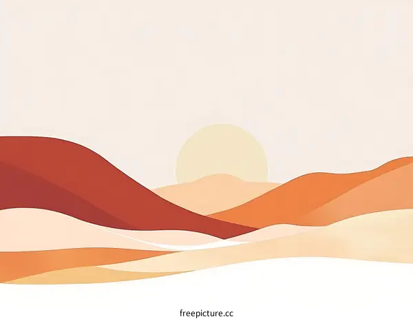 Abstract Mountain Landscape With Minimalist Design
