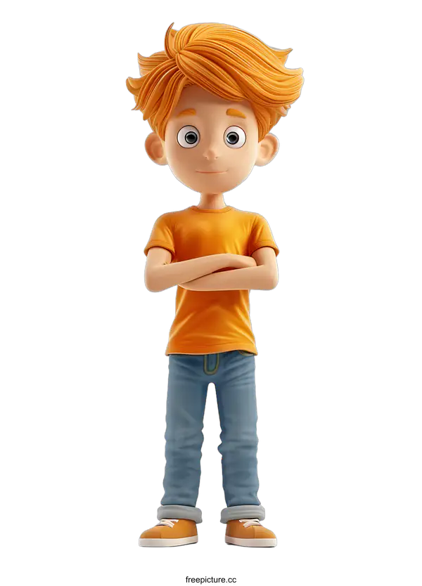 [Transparent Background PNG]3D cartoon character of a boy