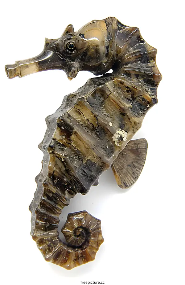 A fossilized seahorse