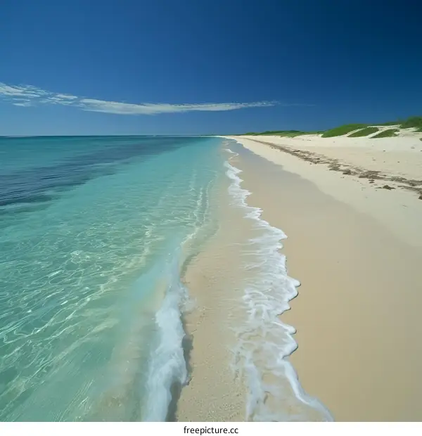 The beach is clean and the water is clear.