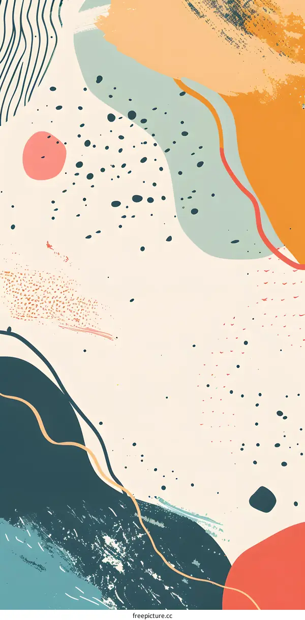 Abstract Art Background With Shapes And Dots