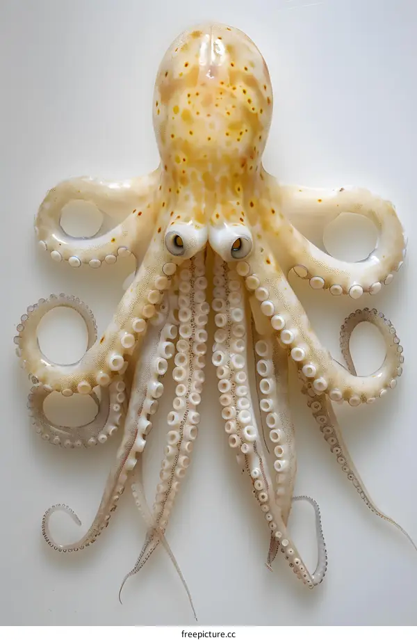 Fresh Octopus on White Background
