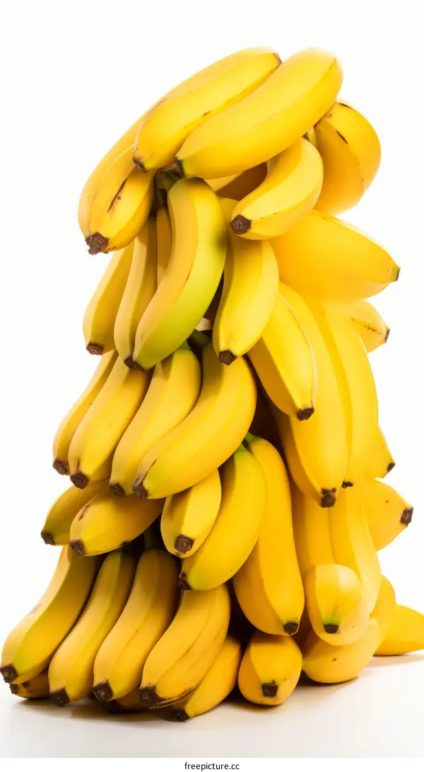A large cluster of yellow bananas
