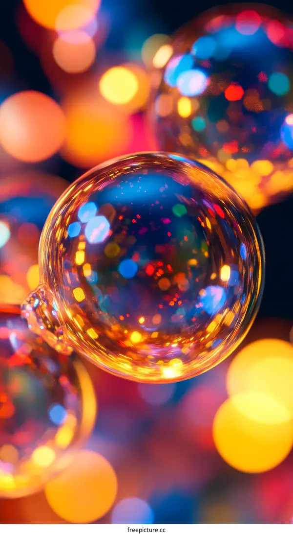 Colorful Christmas Ornament Lights Abstract Background