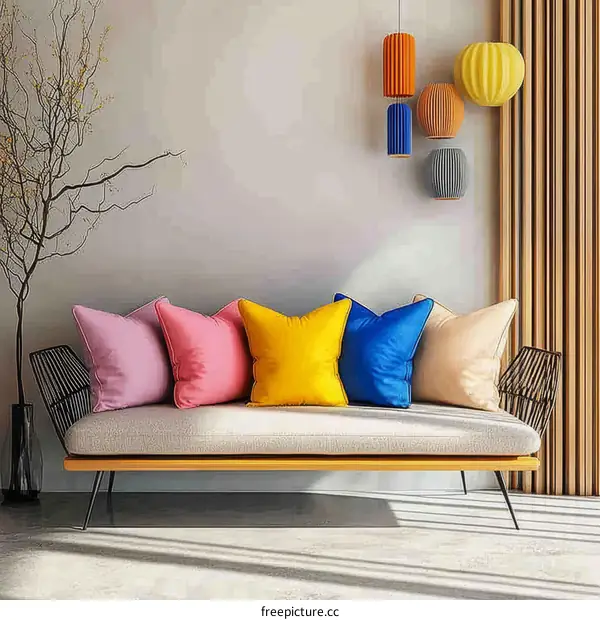 Colorful Modern Sofa Living Room Design