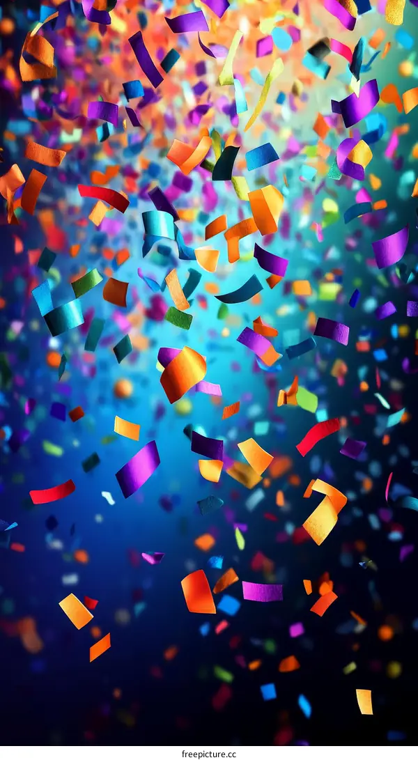 Colorful Confetti Falling in Celebration