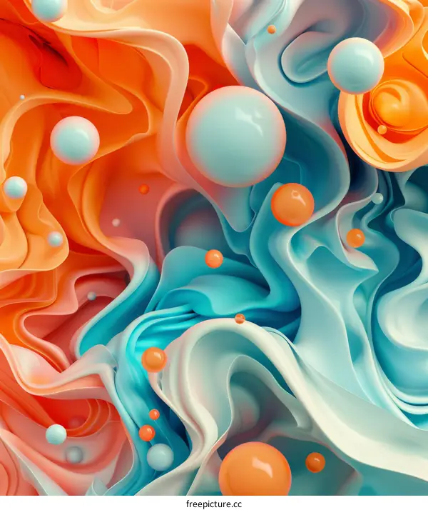 Colorful liquid flowing