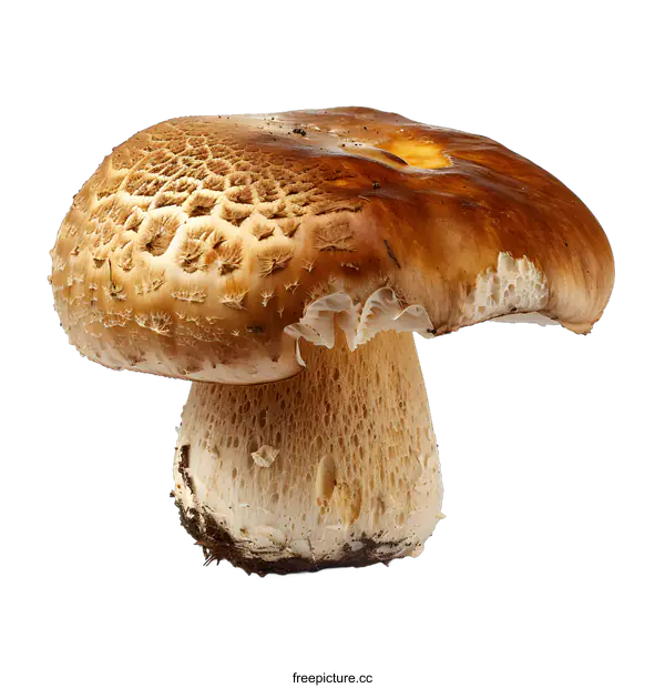 [Transparent Background PNG]Close Up Of A Single Brown Mushroom