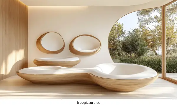 Modern Wooden Bathroom Design with Natural Light