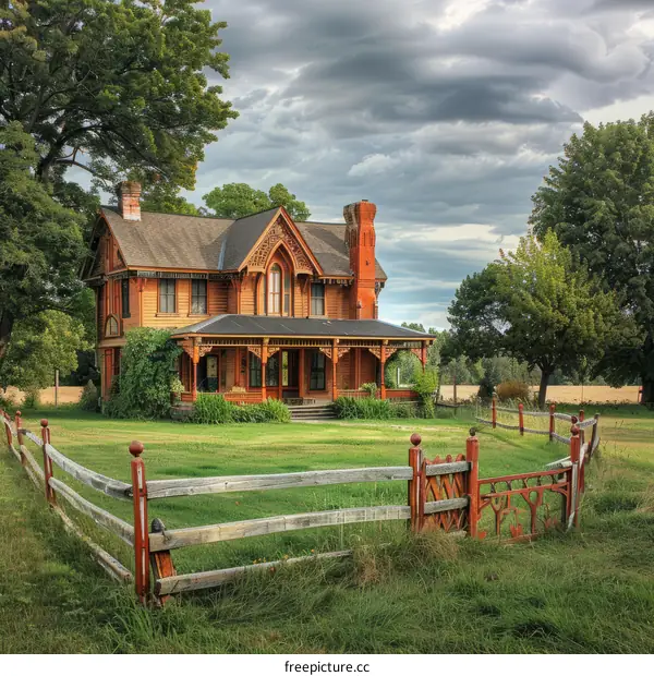 A Beautiful Victorian Home with a Large Porch & Wraparound Fence