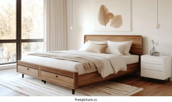 Modern Wooden Bedroom Suite with Minimalist Decor
