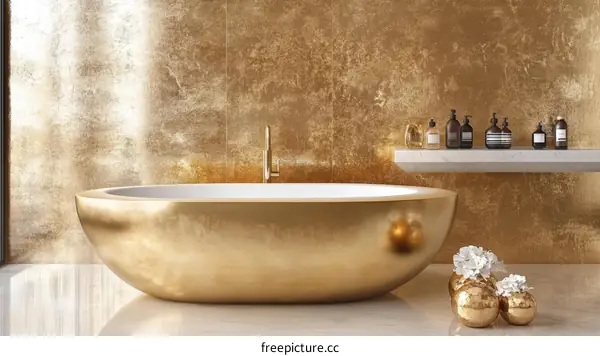 Luxury Gold Bathtub Interior Design